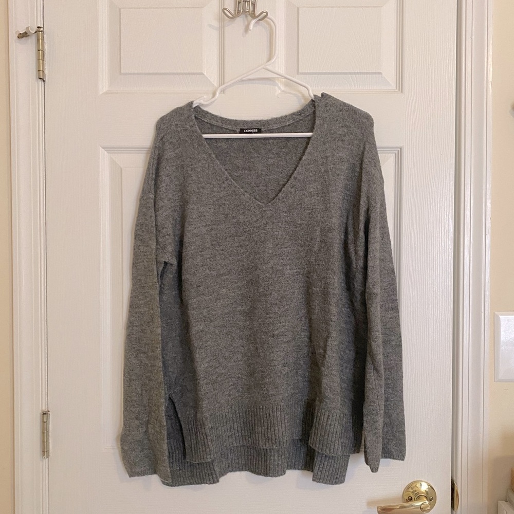 Express Fuzzy V-Neck Sweater